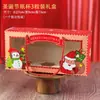 Taza de papel para pastel de Navidad tarjeta de decoración inserción Claus de Papá Noel caja portátil muñeco de nieve alce fiesta feliz festiva enchufe