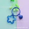 Chaveiro Colorido de Acrílico Transparente com Argola de Estrela Sino Fofo Miçanga DIY para Mochila Chaveiro