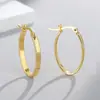 Pendientes de Aro Redondo Lisos Simples Versátiles Estilo Ins Color Cobre Retención de Color Galvanizado Sólido Forma de O Accesorios para Pendientes