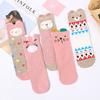 Calcetines de Algodón para Mujer Estilo Japonés de Media Caña Orejas Tridimensionales Calcetines de Algodón con Dibujos Animados para Mujer Calcetines Lindos de Alpaca Calcetines de Comercio Exterior