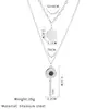 Corrente de Suéter Moletom Camada Dupla de Aço Titânio Hip-Hop Pingente Chave Redonda Diamante Acessórios Personalizados Femininos Alto Padrão