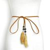 Moda nova transfronteiriça Coringa multicolorido lã de mink cinto fino feminino decorativo veludo tecido cinto fino atacado