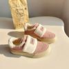 Zapatos blancos de pelo de cordero estilo coreano zapatillas nicho original 2023 nuevos combinan con todo velcro para mujer invierno forro polar zapatillas