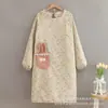 Delantal de lona de manga larga estilo coreano para mujer, antiincrustante, transpirable, overol de cocina para el hogar, ropa de trabajo para comedor, cintura