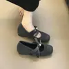 Zapatos de Piel de Moda 2026 Tacón Grueso de 4cm Otoño/Invierno Zapatos de Salón Aumento Interno Con Felpa Rosa Mary Janes Estilo Chanel