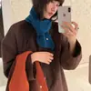 Bufanda Pequeña de Punto de Lana Pura Estilo Coreano de Alta Gama para Mujer, Protección Simple para el Cuello de Invierno, Bufanda Cálida para el Cuello, Prenda Exterior Decorativa, Moderna