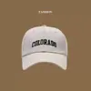 Boné de Baseball Novo Estilo Fashionável Versátil Aba Larga Mostra o Rosto Pequeno Retro Americano Casual Proteção Solar Boné Bordado com Letra