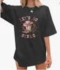 Camiseta de algodón de color extragrande con estampado de comercio exterior para mujer, comercio electrónico transfronterizo de Amazon para niñas