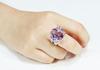 Zhen Rong desea el mejor vendido nuevo anillo de princesa con incrustaciones de circonita arcoíris, anillo de compromiso chapado en plata 925 europeo y americano.