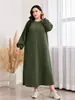 Vestido de Tricô Longo com Tranças, Estilo Preguiçoso Emagrecedor, Soltinho, Novo Estilo Outono/Inverno Feminino Plus Size Transfronteiriço