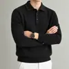 Suéter Base Estilo Old Money para Hombre 2026 Otoño/Invierno Nuevo Casual de Negocios Engrosado Cálido Cuello Solapa Tejido para Hombre