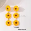 Moda 2025 Transfronteiriça Verão Doce e Bonita Menina Personalizado Resina Borla Longa Girassol Flor Orelha Feminina