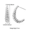 Pendientes de acero inoxidable en forma de U retorcido dorados, accesorios de joyería europeos y americanos, pendientes chapados en oro de 18 quilates, pendientes de explosión de la red