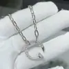 Cadena de Uñas con Diamantes Completos, Versión de Alta Gama Chapada en Oro Rosa de 18 Quilates, Cadena de Uñas Clásica con Diamantes Completos, Cadena Gruesa, Estilo Europeo y Americano