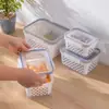 Caja de Almacenamiento de Plástico para Uso Doméstico, de Doble Capa, Doble Propósito para Almacenamiento y Drenaje, Alto Valor Estético, Caja de Almacenamiento para Refrigerador, Cesta Escurridora de Almacenamiento para Cocina