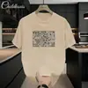 Camiseta de algodão pesado americana de manga curta 200g masculina gola redonda solta masculina branca pura para usar por baixo verão 2025 novo