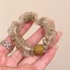 Europeu e Americano leopardo cabelo corda anel de cabelo alto sentido strass intestino grosso anel luz de luxo corda de cabelo banda de cabelo das mulheres acessórios para o cabelo atacado