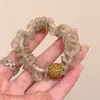 Elásticos de Cabelo com Estampa de Leopardo Europeia e Americana com Toque de Luxo, Scrunchies com Strass, Cordões de Cabelo de Luxo Leve, Faixas de Cabelo, Acessórios de Cabelo Femininos no Atacado