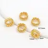 Chapado en Cobre Oro Verdadero 18K Cuentas de Zirconia Rueda Corrugada Cuentas Accesorios de Joyería Pulsera de Perlas de Cristal DIY C45