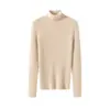25 Años Otoño e Invierno Nuevo Estilo 100 Cachemira Cuello Alto Línea Recta Prendas de Punto Lista para Usar Aspecto Adelgazante Color Puro Prendas de Punto de Cachemira