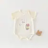 Body de Oso Arcoíris para Bebé de Verano con Mangas Cortas Pelele Triangular de Algodón Puro para Bebé de Verano Pelele Triangular para Bebé