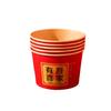 Cuenco de boda, cuenco de papel redondo rojo grueso, cuenco para banquete de boda, palillos, vaso de papel para banquete de boda, vajilla desechable, traje