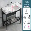 Lavabo Cerámico Integrado, No Requiere Perforación, para Apartamentos Pequeños, Baño, Lavabo para Lavarse la Cara, Soporte Engrosado, Lavabo de Balcón