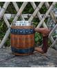 Jarra de cerveza de barril de madera con personalidad creativa, taza de agua de barra de gran capacidad de acero inoxidable, taza de simulación vintage, decoración de barra