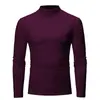 2025 Comercio Exterior Amazon Nueva Camiseta de Manga Larga Pulóver de Cuello Medio Alto para Hombre Talla Grande Moda Casual Deportiva Camiseta Interior
