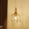 Lustre Pequeno Retro Francês de Luxo Leve Todo em Cobre e Cristal Lâmpada de Mesa Estilo Europeu Central para Quarto Luminária de Entrada Varanda Averway