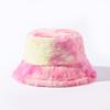 Sombrero de pescador de felpa tie-dye cálido para otoño e invierno, estilo europeo y americano, comercio electrónico transfronterizo, versátil, unisex, moda, sombrero de cubo
