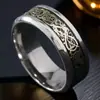 Anel de Aço Inoxidável para Mulheres, Tendência Sem Desbotamento Estilo Ins Hip-Hop Design de Nicho, Anel Liso de Aço Titânio 8mm de Largura