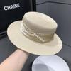 Chapéu de Palha Feminino Verão Praia Top Plano Chapéu de Sol para Beira-Mar Proteção Solar Chapéu de Sol com Proteção UV