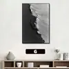 Pintura Decorativa Moderna Minimalista para Sala de Estar, Arte de Pared Oceánico Texturizado en Blanco y Negro, Arte Personalizado para Hotel, Mural para Vestíbulo
