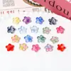 Accesorio de flor de vidrio de cinco pétalos con agujero mediano de 10 mm, pulsera collar DIY hecho a mano, accesorios de joyería estilo antiguo al por mayor