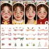 Adesivos Faciais Coloridos de Natal Transfronteiriços, Adesivos de Tatuagem, Fofos e de Alta Qualidade, com Senso de Atmosfera, Alto Valor Estético, Não Tóxicos e Fáceis de Limpar