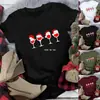 Camisetas Casuais Divertidas Femininas Gola Redonda Camiseta de Natal Gola Redonda