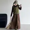 Roupa de outono para crianças: colete e blusa de cor sólida, tema floresta, calça pantalona de veludo cotelê casual para meninas, um conjunto de três peças