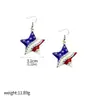 Joyería con temática del Día de la Independencia, Día Nacional Americano, collar de cadena y pendientes de Estrellas y Franjas, accesorios de estilo casual americano al por mayor