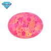 Pedra opal sintética em forma de ovo Huagang pedra nua pedra artificial opal oval rosa brilhante plana OP43