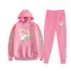 Traje deportivo informal con capucha y estampado de una pieza para hombre, ropa deportiva de dos piezas