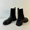 Botas ajustadas de suela gruesa con estampado de camelia, diseño de punto de punta redonda, nuevo estilo 2026, botas calcetín elásticas, estilo británico, efecto adelgazante, botines Chelsea