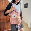 Mochila Infantil Estilo Coreano Estampado de Oso Ligera Bolsa Escolar para Jardín de Niños Mochila Casual Linda de Dibujos Animados para Niños y Niñas