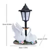 Luz Nocturna Solar de Pato para Exteriores Estatua de Animal para Jardín Decoración de Jardinería Patio Manualidades Grandes de Ganso Adorno