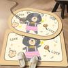 Tapete de Chão Absorvente para Banheiro de Desenho Animado Anime Secagem Rápida Capacho Lama Diatomácea Banheiro Resistente a Manchas Fácil de Cuidar Tapete de Chão