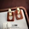 Pendientes Geométricos Retro en Forma de C Estilo Hong Kong de Aguja Plateada, Pendientes de Diseño Minimalista de Nicho, Pendientes de Alta Gama con Sentido del Estilo, Personalidad a la Moda