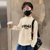 Y2328 # Camiseta Básica Gola Alta Meia-Calça Infantil Manga Longa Outono e Inverno 2025 Novo Estilo Top Térmico de Veludo Dupla Face