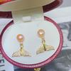 Nova Prata Esterlina S925 Pérola Natural de Água Doce Genuína Joias Brincos Banhados a Ouro 18K Joias de Pérola Zhuji Uma Peça Dropshipping