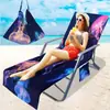 Fornecimento Exclusivo Transfronteiriço de Capas para Cadeiras de Praia de Microfibra, Série Oceano com Impressão Digital 3D, A partir de Uma Peça