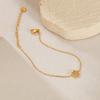 Pulsera de temperamento francés estilo commuter para mujer diseño de moda nicho acero inoxidable flor de cinco hojas incrustada circón joyería al por mayor
